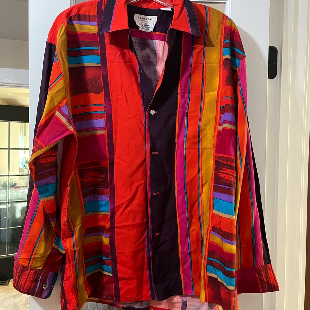 Equipment Multicolor Striped Women’s Silk Blouse